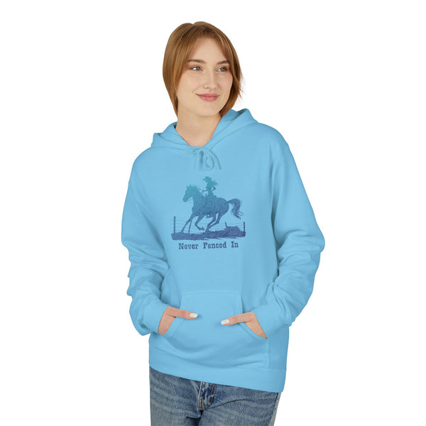 "Never Fenced In"  - Women's western wear  Hooded Sweatshirt