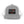 Heather gray trucker hat with white mesh panels and front Double HR patch with orange dot