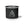 Black enamel camp mug with rooster graphic and black rim, white base and sides
