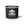 Black enamel camp mug with white buffalo graphic and black rim, white base and handle