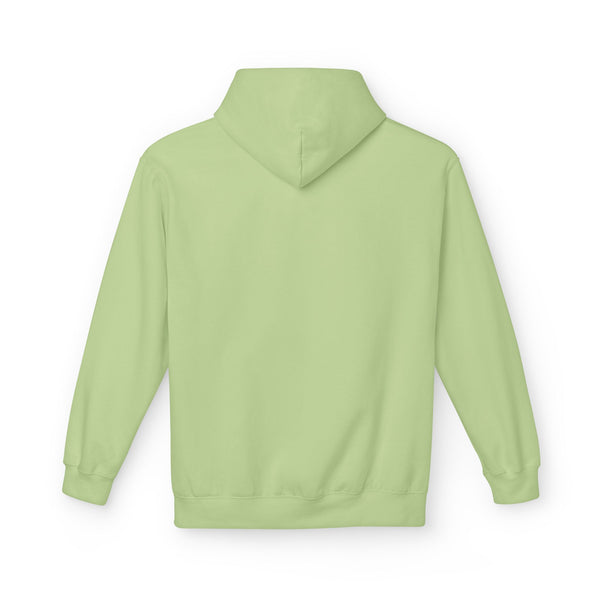 Pistachio green women’s western hoodie, plain back, hood, and front pocket