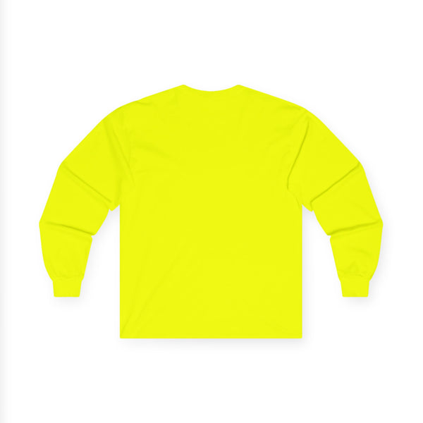 Long sleeve western T-shirt back view, neon yellow
