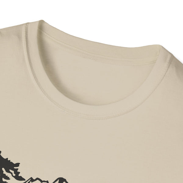 Sand beige crew neck t-shirt neckline with ribbed collar detail