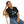 Black barrel racing tee on model, cowboy on horse graphic centered on chest.