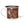 Enamel camp mug with black rim, brown cowhide pattern and white side handle