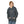 Bison graphic western wear hoodie, dark heather, front view with hood and pocket