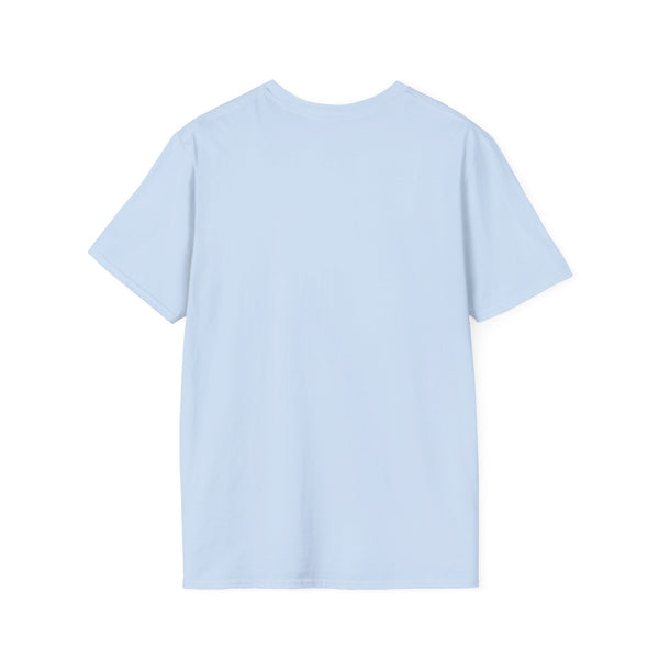 Light blue crew neck T-shirt with short sleeves, plain front