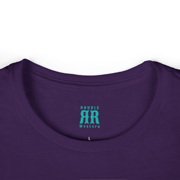 Double R Western Mom’s Make Their Own Luck t-shirt, purple, collar detail, neckline stitching