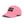 Pink distressed dad hat with front logo patch and curved brim