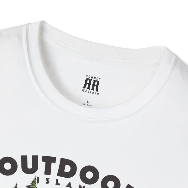 Outdoor comfort tee back with Double R Western logo, white