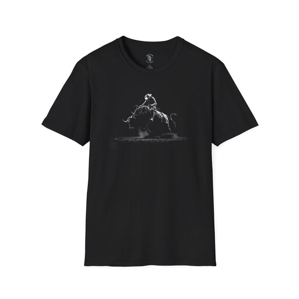 Black western T-shirt with Untamed Bull graphic on chest