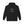 Black hoodie with centered spiky face graphic and kangaroo pocket
