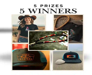 Double R Western Legends of the West giveaway image featuring five prizes for five winners