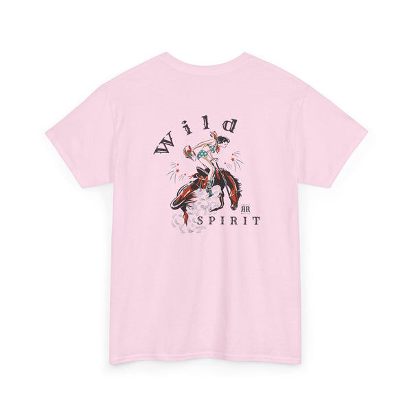 "Wild Spirit" - Double R Western's ™ -  Heavy Cotton Tee - Back Graphic Design