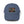 Blue distressed dad hat with front patch logo and frayed brim