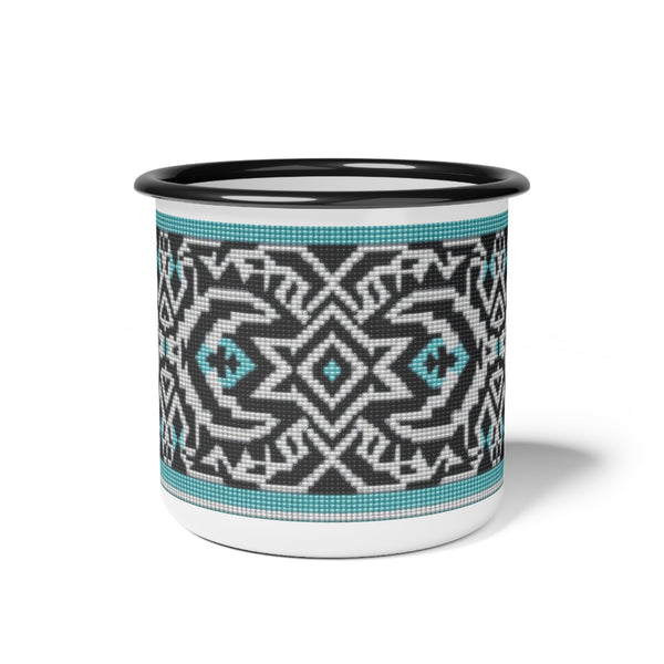 "Tribal Echoes" Enamel Camp Mug - Perfect for Camping & Outdoor Adventures