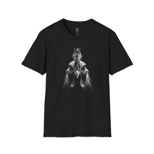Black western T-shirt with rooster head graphic on the chest