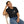 Women's black crewneck tee with moon-and-cowboy graphic
