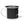 Enamel camp mug with partial barrel racer graphic, black body, white handle