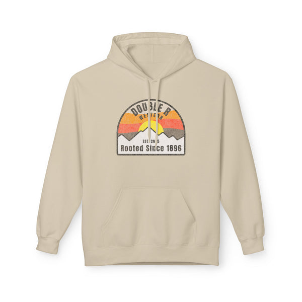 Sand western hoodie with front chest graphic logo and kangaroo pocket