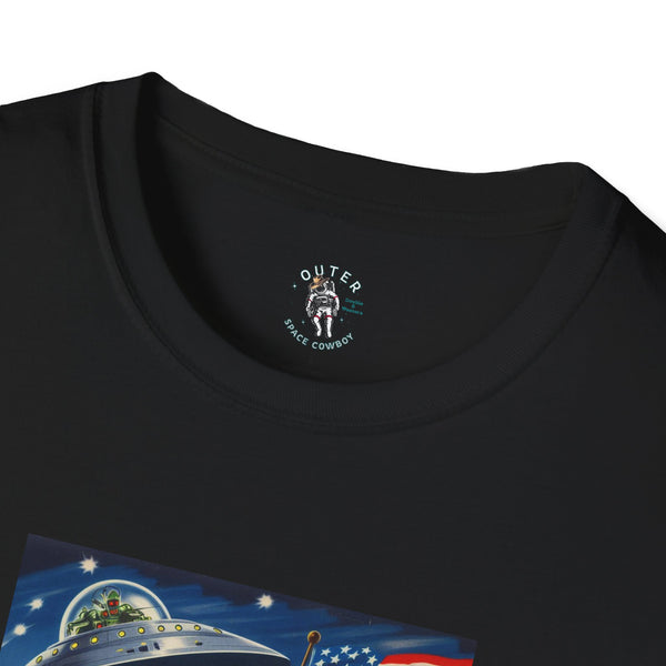 Black T-shirt with cowboy graphic near the chest