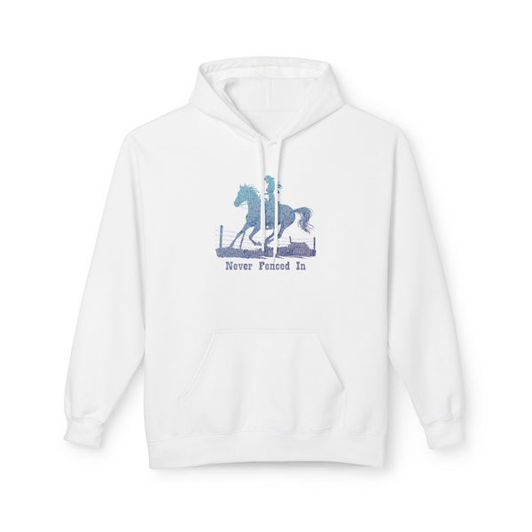 "Never Fenced In"  - Women's western wear  Hooded Sweatshirt