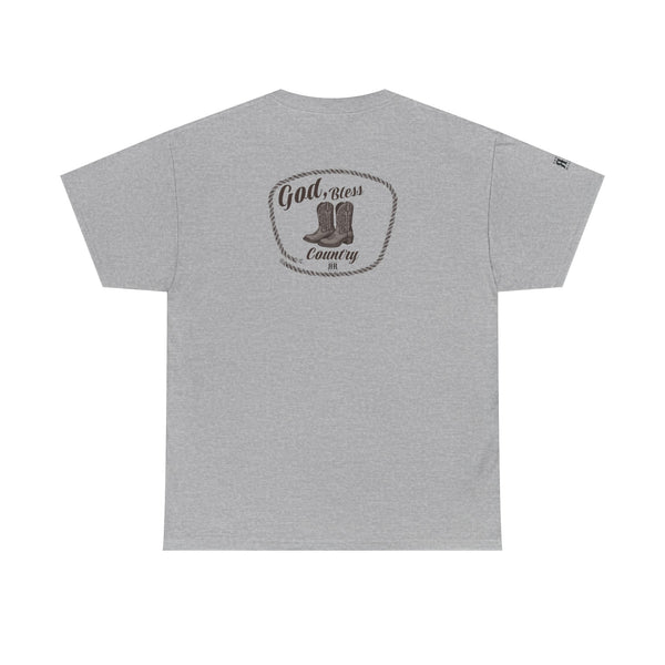 "God Bless Country" -  Double R Western's - Back Graphic Heavy Cotton Tee