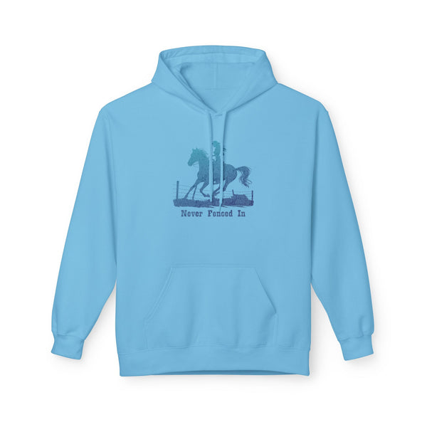 "Never Fenced In"  - Women's western wear  Hooded Sweatshirt