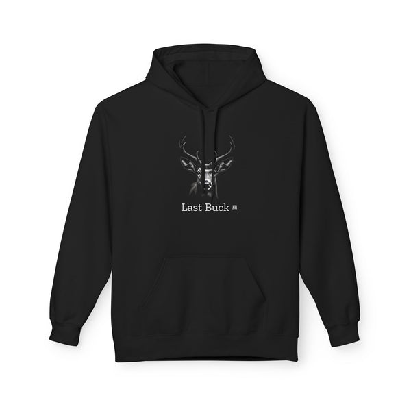 Black western hoodie with mule deer head graphic and front kangaroo pocket