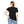Women's black crewneck tee, plain back view