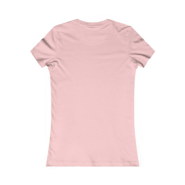 Pink crew-neck t-shirt, plain back view