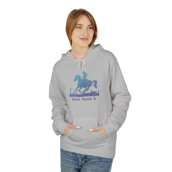 "Never Fenced In"  - Women's western wear  Hooded Sweatshirt