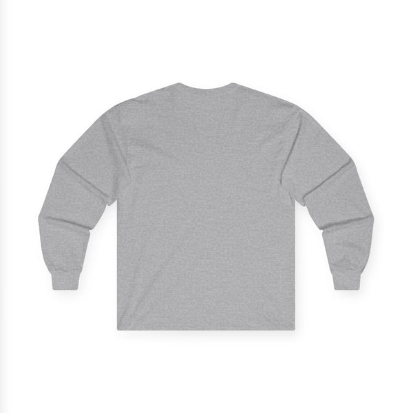 Long sleeve western T-shirt back view, gray