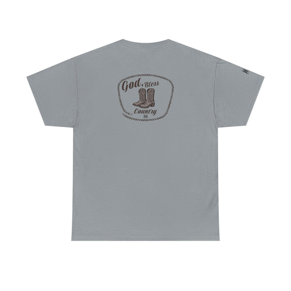 "God Bless Country" -  Double R Western's - Back Graphic Heavy Cotton Tee