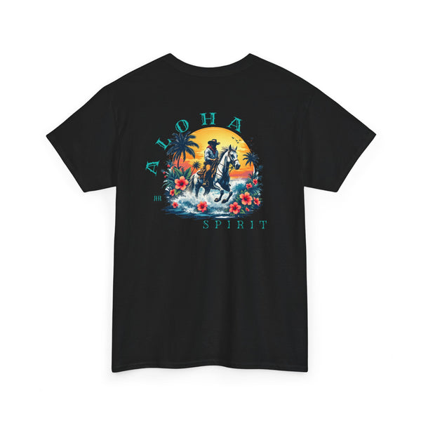 "Aloha Spirit" Double R Western's™ - Heavy Cotton Tee - Back Graphic Design