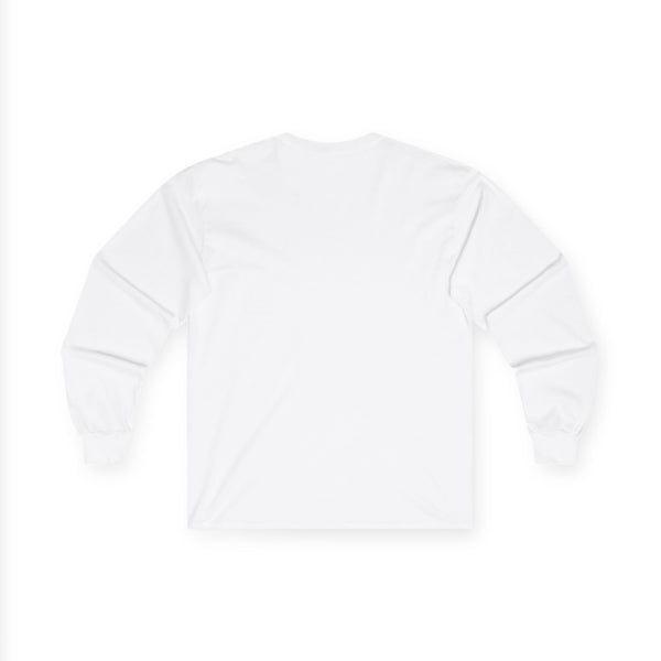 White long sleeve T-shirt with plain back