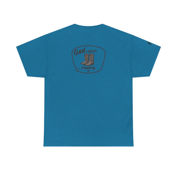 "God Bless Country" -  Double R Western's - Back Graphic Heavy Cotton Tee