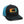 Black trucker cap with teal mesh back and front logo patch, curved brim