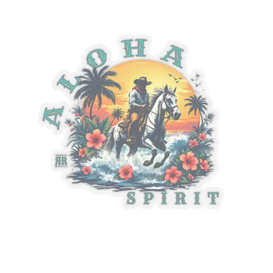 ’Aloha Spirit’ - Double R Western’s - Kiss-Cut Stickers - 2’’ × 2’’ / Transparent - Paper products