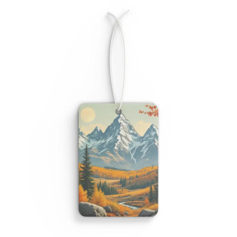 ’Autumn Teton Majesty’ - Double R western’s ™ - Car Air Freshener - 2.75’’ × 4’’ / Rectangle / Black Ice - Accessories