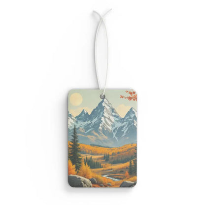 ’Autumn Teton Majesty’ - Double R western’s ™ - Car Air Freshener - 2.75’’ × 4’’ / Rectangle / Black Ice - Accessories