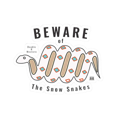 ’Beware of the Snow Snake’ Double R Western’s - Kiss-Cut Stickers - 2’’ × 2’’ / White - Paper products