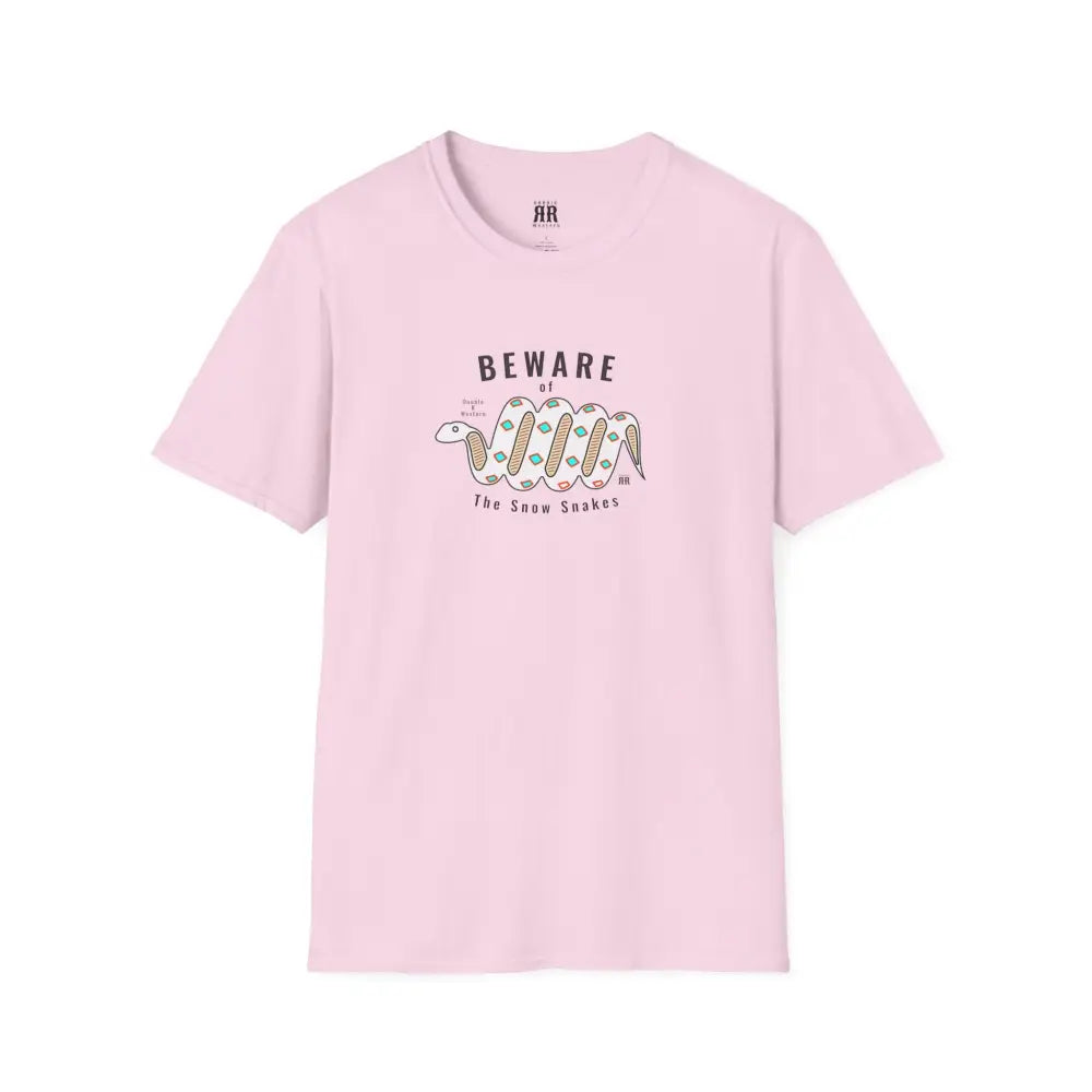 ’Beware of the Snow Snake’ - Double R Western’s - Softstyle T-Shirt - S / Light Pink - T-Shirt