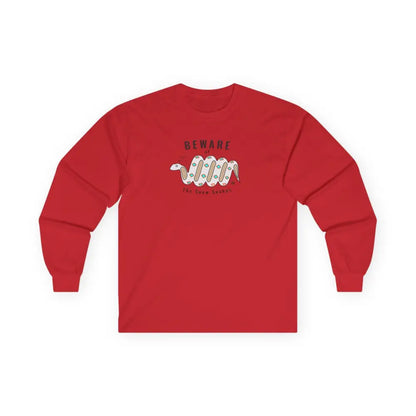 Beware of the Snow Snake’ Double R Western’s Garment Dyed Style long sleeve tee shirt Red / S Long sleeve