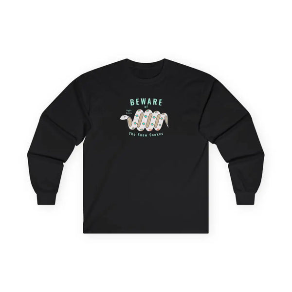 Beware of the Snow Snake’ Double R Western’s Garment Dyed Style long sleeve tee shirt Black / S Long sleeve