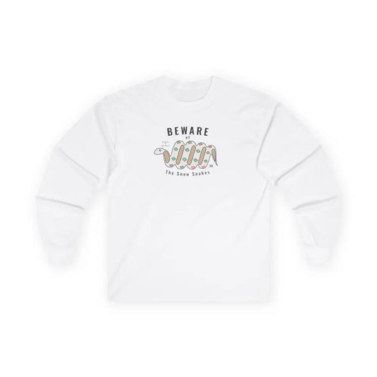 Beware of the Snow Snake’ Double R Western’s Garment Dyed Style long sleeve tee shirt White / S Long sleeve