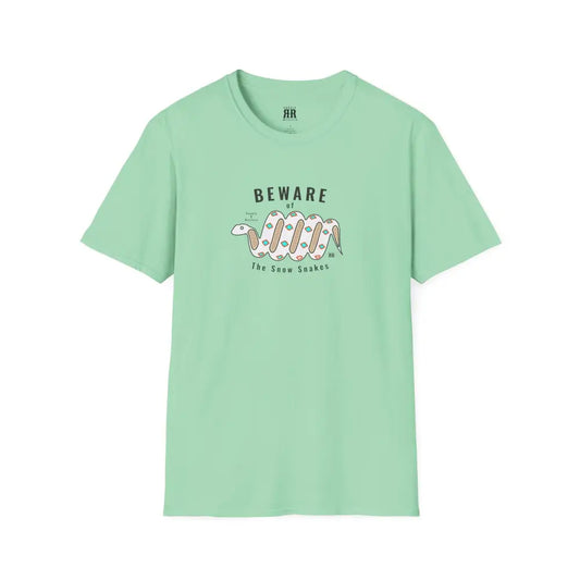 ’Beware of the Snow Snake’ Double R Western’s Softstyle T Shirt M / Mint Green T Shirt