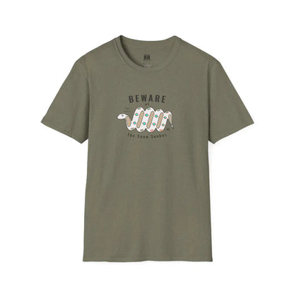 ’Beware of the Snow Snake’ Double R Western’s Softstyle T Shirt S / Heather Military Green T Shirt