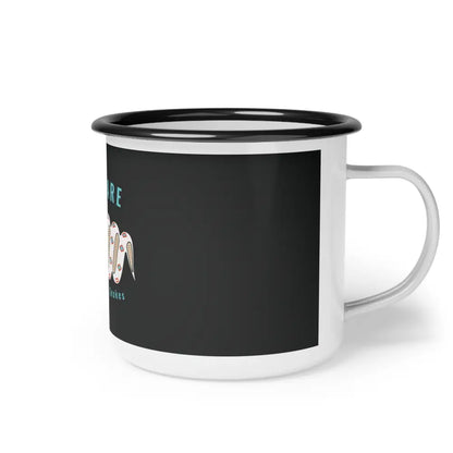 Beware of Snow Snakes Enamel Camp Mug 12oz / Black Rim Mug
