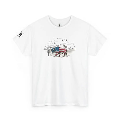 ’Bison Americana’ Double R Western’s™ - Basic T-Shirt - T-Shirt